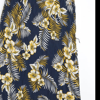 F&F Womens Blue Floral Viscose Sheath  Size 10  Boat Neck Pullover