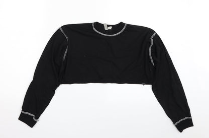 Womens UK Size 4 ASOS Black Cropped T-Shirt