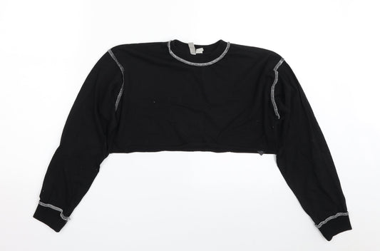 Womens UK Size 4 ASOS Black Cropped T-Shirt