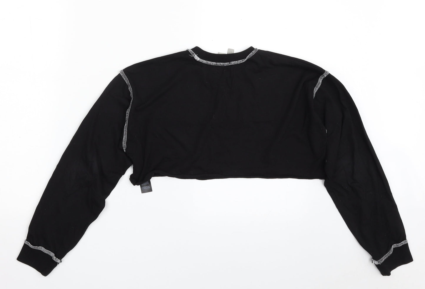 Womens UK Size 4 ASOS Black Cropped T-Shirt