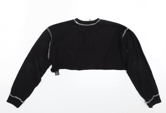 Womens UK Size 4 ASOS Black Cropped T-Shirt
