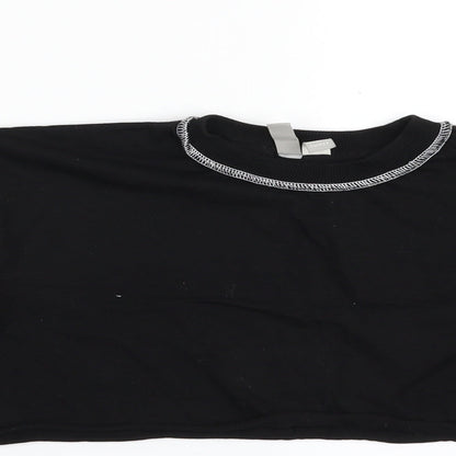 Womens UK Size 4 ASOS Black Cropped T-Shirt