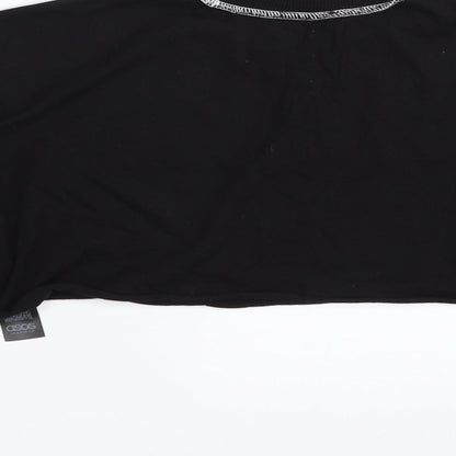 Womens UK Size 4 ASOS Black Cropped T-Shirt