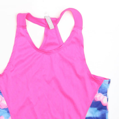 Marks and Spencer Girls Pink Geometric Polyester Vest Sweatshirt Size 12-13 Years  Pullover