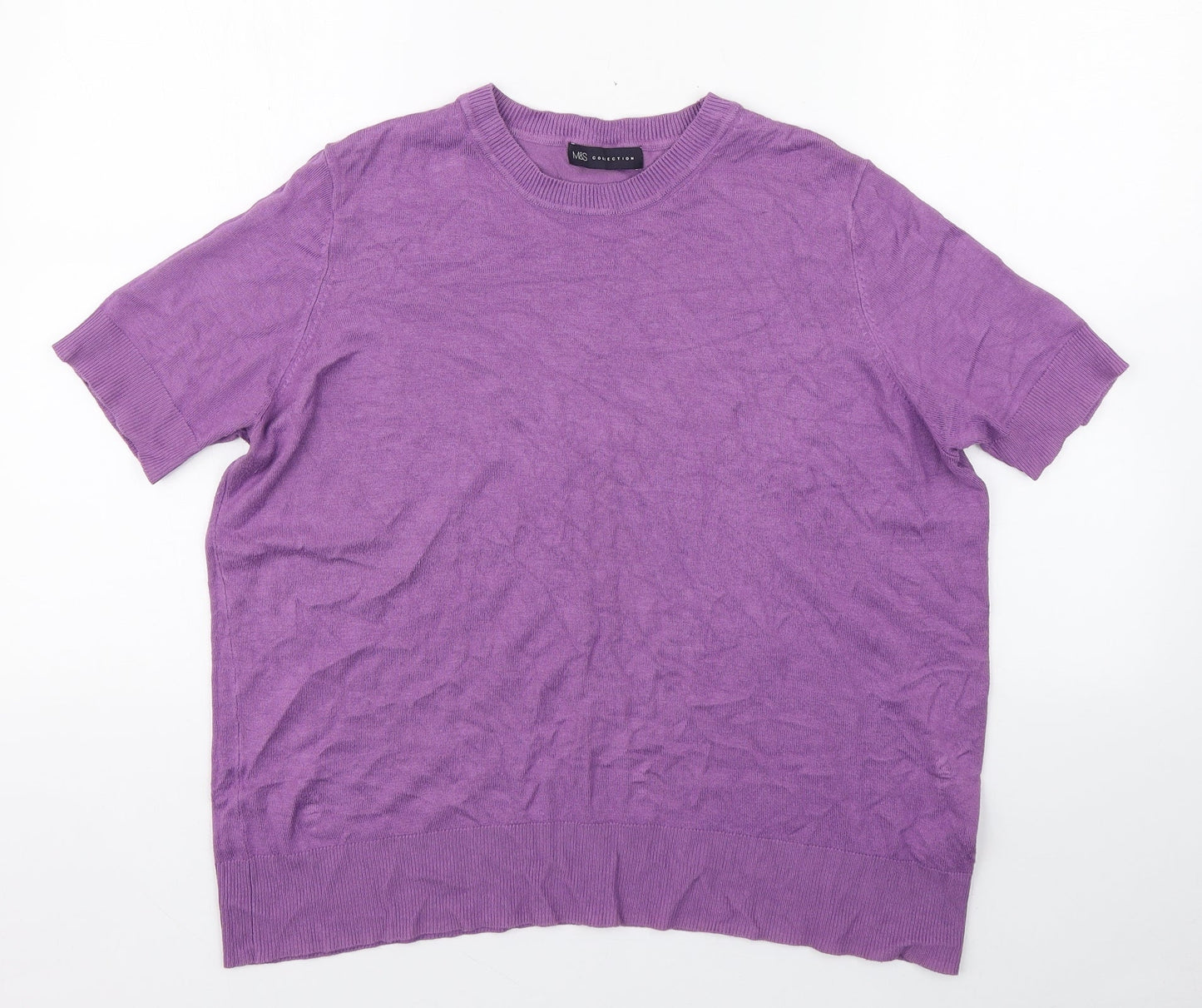 Womens UK Size 16 Marks and Spencer Purple Pullover Jumper