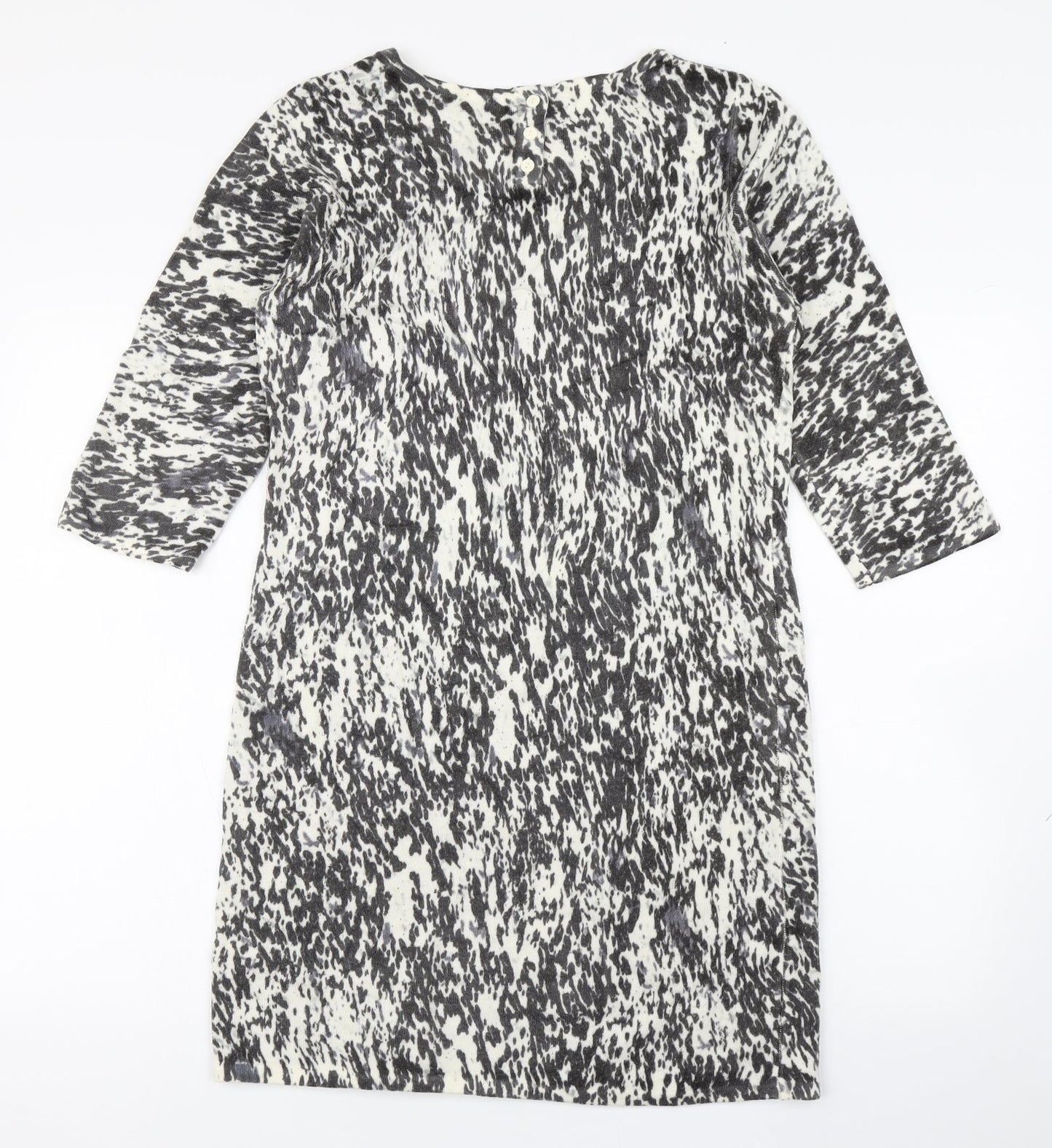 TU Womens Multicoloured Animal Print Acrylic Jumper Dress  Size 14  Round Neck Button