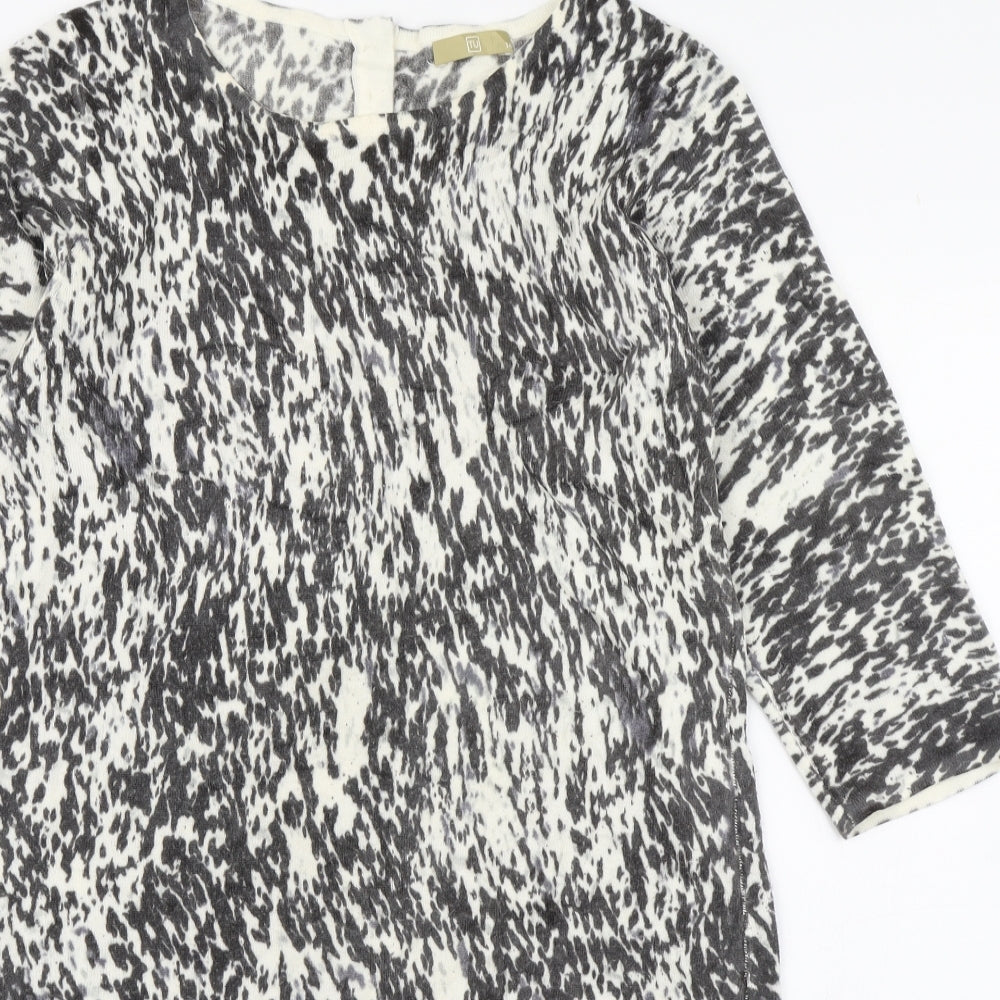 TU Womens Multicoloured Animal Print Acrylic Jumper Dress  Size 14  Round Neck Button