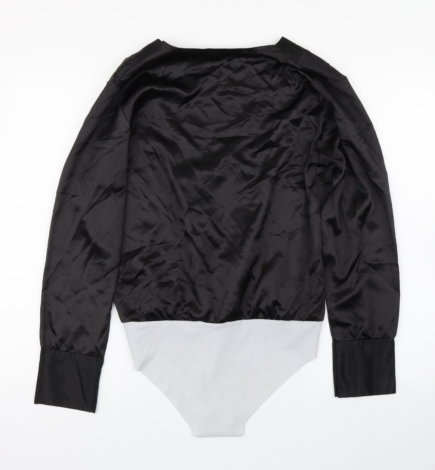 Boohoo Womens Black  Polyester Bodysuit One-Piece Size 12  Button