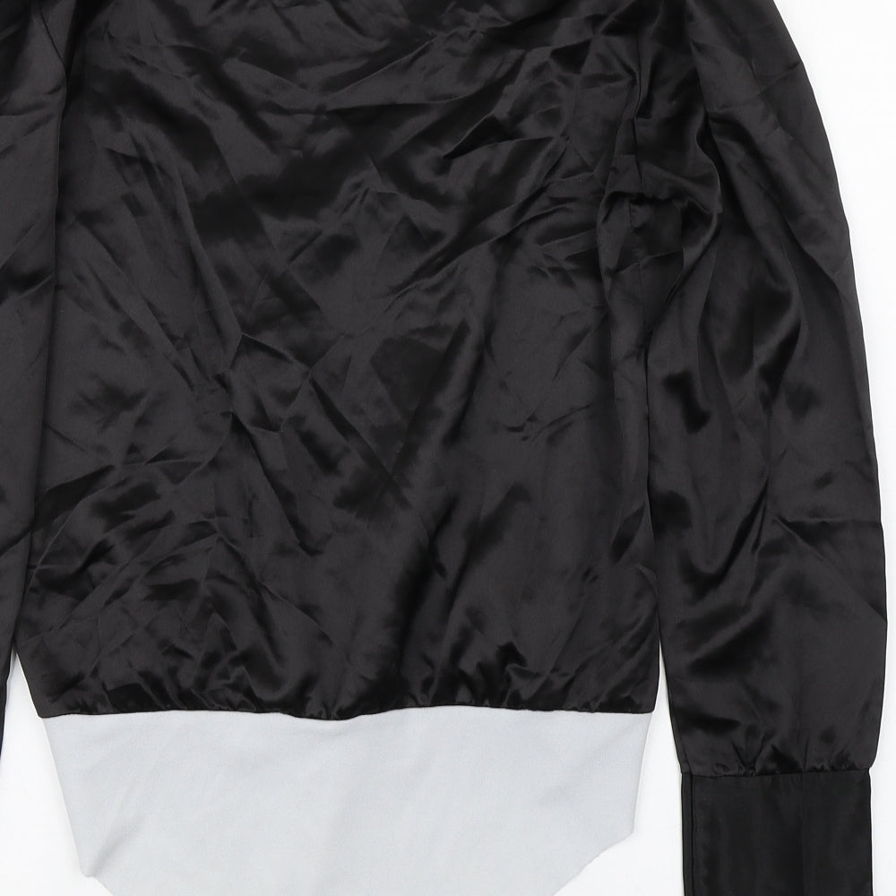 Boohoo Womens Black  Polyester Bodysuit One-Piece Size 12  Button