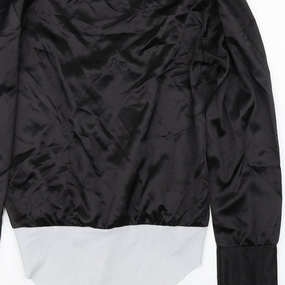 Boohoo Womens Black  Polyester Bodysuit One-Piece Size 12  Button