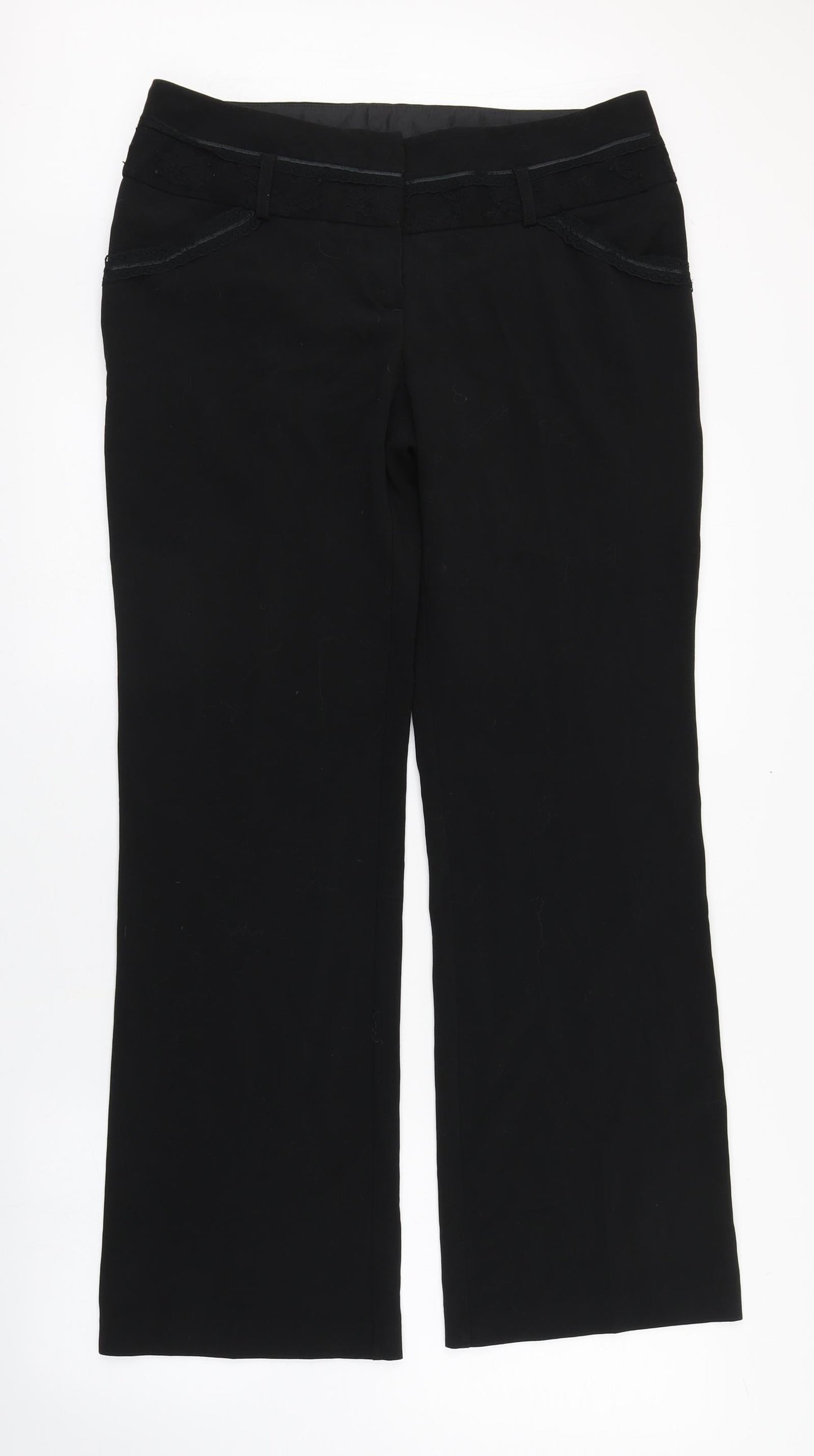Womens UK Size 12 NEXT Regular Fit  Black Trousers