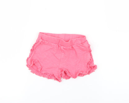 F&F Girls Pink Solid Cotton Capri Sleep Shorts Size 18-24 Months