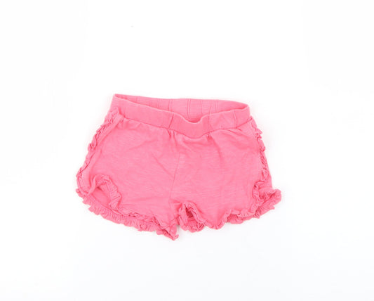 F&F Girls Pink Solid Cotton Capri Sleep Shorts Size 18-24 Months