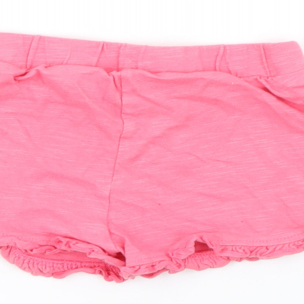 F&F Girls Pink Solid Cotton Capri Sleep Shorts Size 18-24 Months