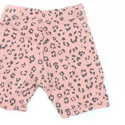 George Girls Pink Animal Print Cotton Pedal Pusher Leggings Size 12-18 Months