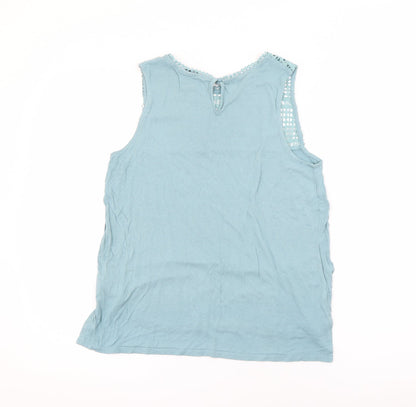 H&M Womens Blue  Polyester Camisole Tank Size S Round Neck