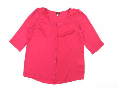 Womens UK Size 16 Preworn Pink Basic Blouse