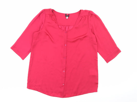 Womens UK Size 16 Preworn Pink Basic Blouse