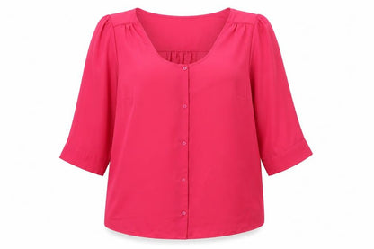 Womens UK Size 16 Preworn Pink Basic Blouse