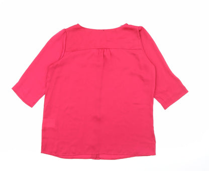 Womens UK Size 16 Preworn Pink Basic Blouse