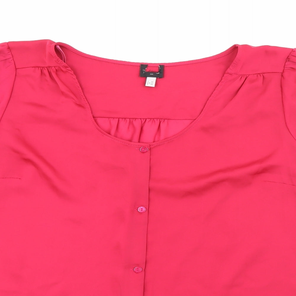 Womens UK Size 16 Preworn Pink Basic Blouse