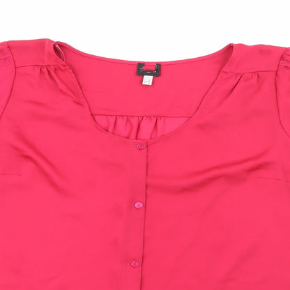 Womens UK Size 16 Preworn Pink Basic Blouse