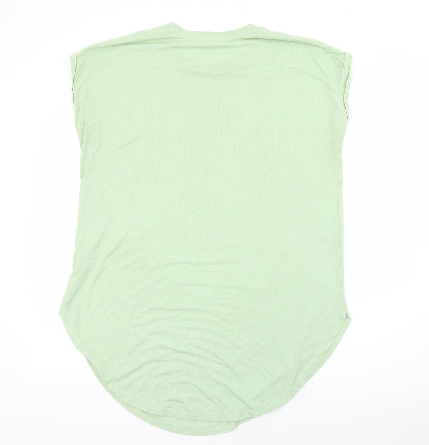 Primark Womens Green  Polyester Basic T-Shirt Size 14 Crew Neck