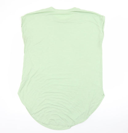 Primark Womens Green  Polyester Basic T-Shirt Size 14 Crew Neck