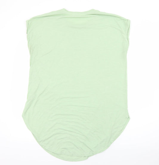 Primark Womens Green  Polyester Basic T-Shirt Size 14 Crew Neck