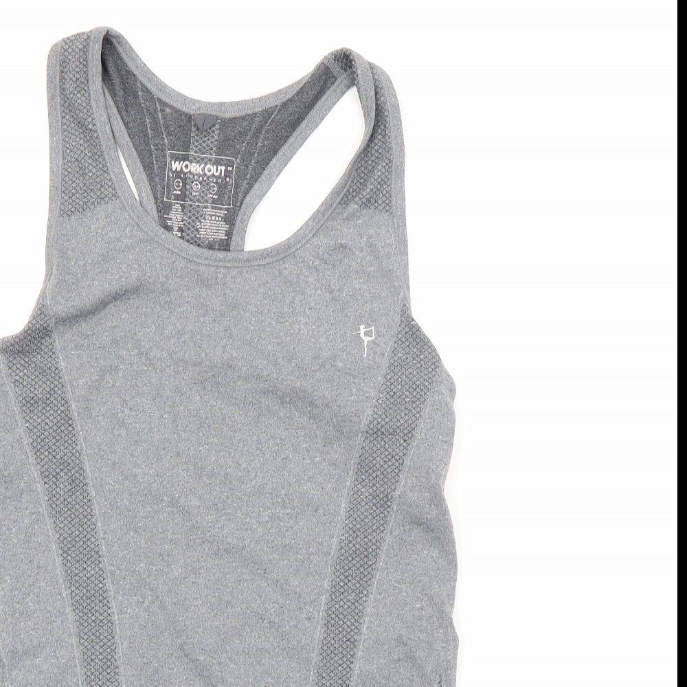 Primark Womens Grey  Polyamide Camisole Tank Size 10 Scoop Neck