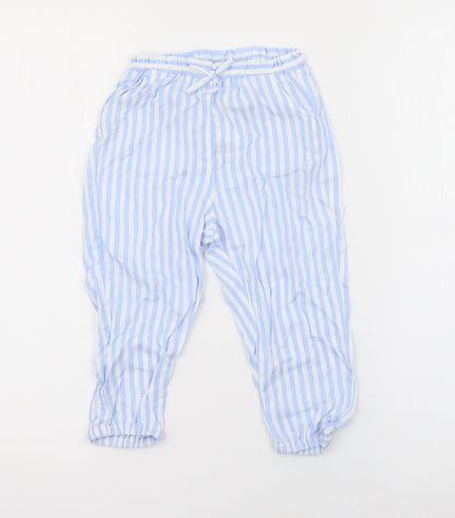 H&M Girls Blue Striped Viscose Bloomer Trousers Size 2 Years  Regular
