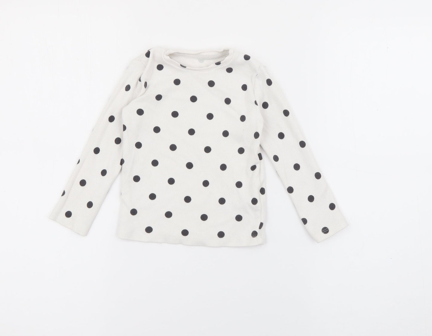 F&F Baby White Polka Dot Cotton Pullover Jumper Size 18-24 Months