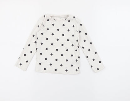 F&F Baby White Polka Dot Cotton Pullover Jumper Size 18-24 Months