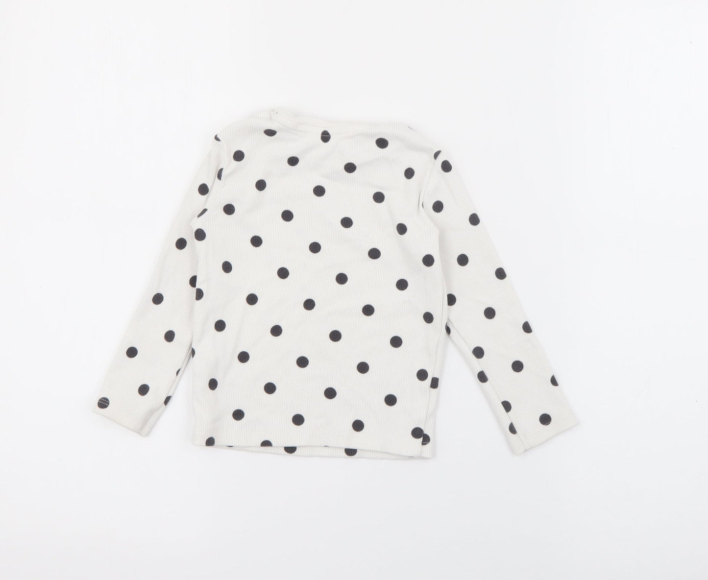 F&F Baby White Polka Dot Cotton Pullover Jumper Size 18-24 Months