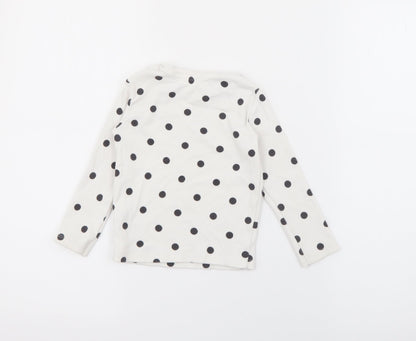 F&F Baby White Polka Dot Cotton Pullover Jumper Size 18-24 Months