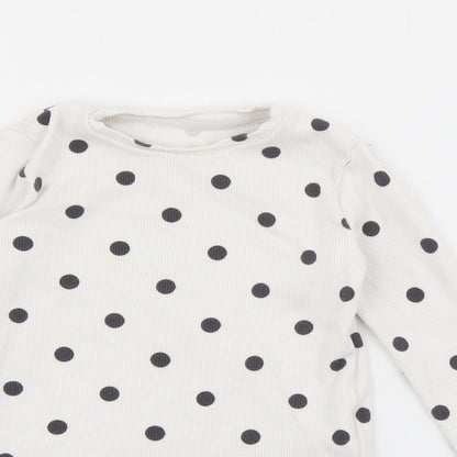 F&F Baby White Polka Dot Cotton Pullover Jumper Size 18-24 Months