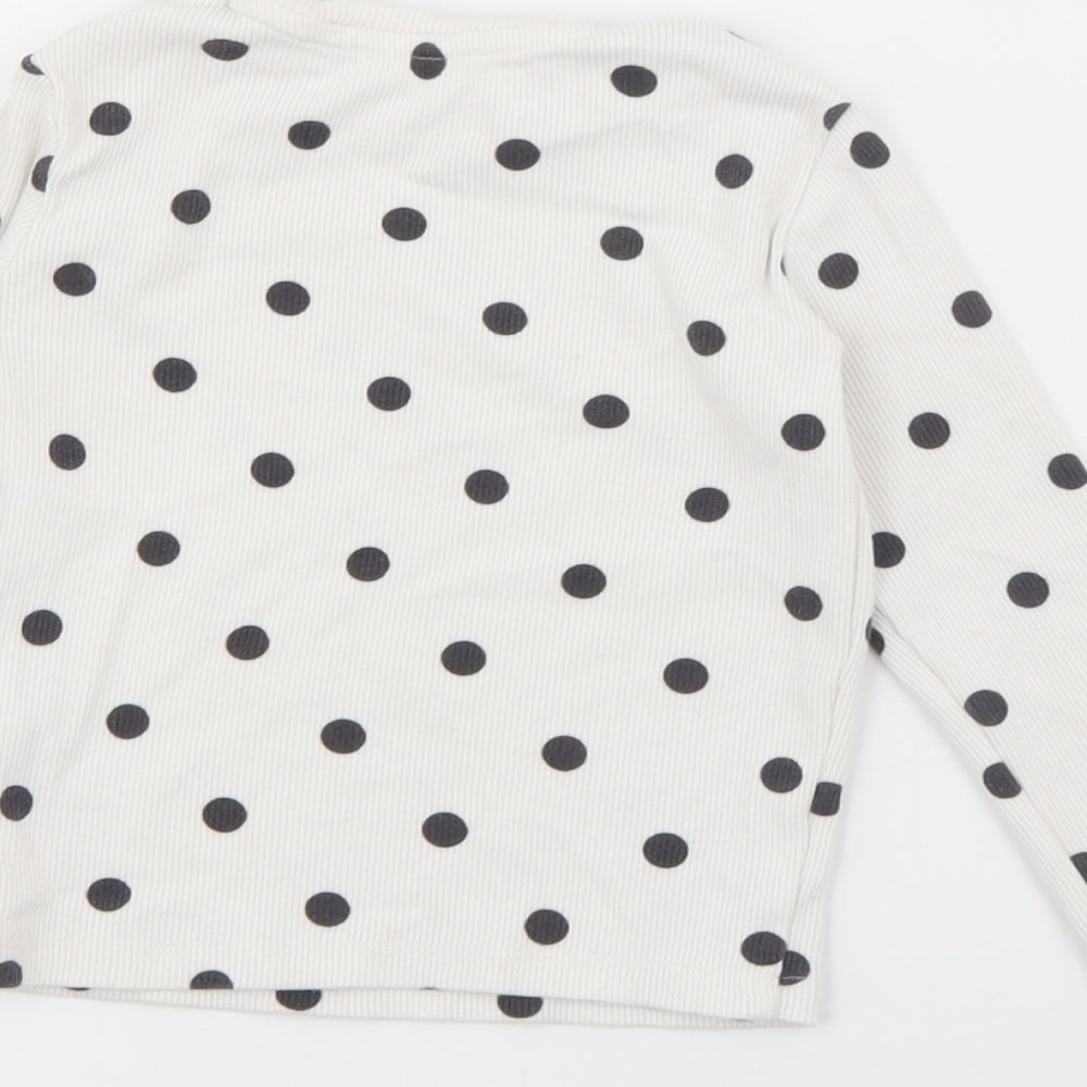 F&F Baby White Polka Dot Cotton Pullover Jumper Size 18-24 Months