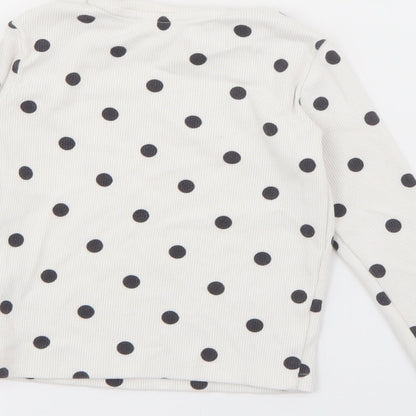 F&F Baby White Polka Dot Cotton Pullover Jumper Size 18-24 Months