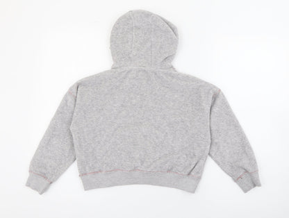 Marks and Spencer Girls Grey  Cotton Pullover Hoodie Size 10-11 Years