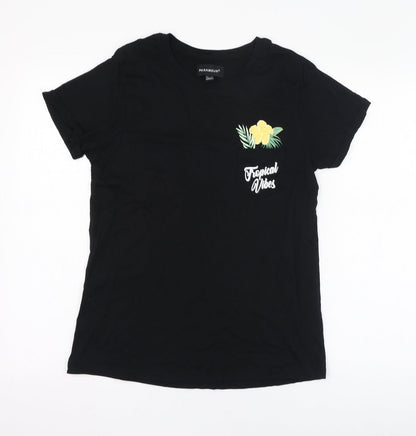 Womens UK Size 12 Paramour Black Basic T-Shirt