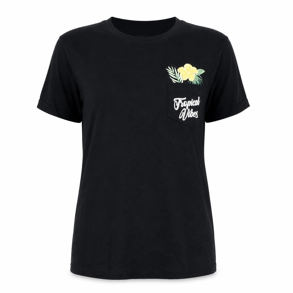 Womens UK Size 12 Paramour Black Basic T-Shirt