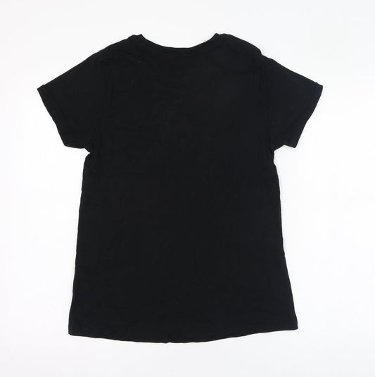 Womens UK Size 12 Paramour Black Basic T-Shirt