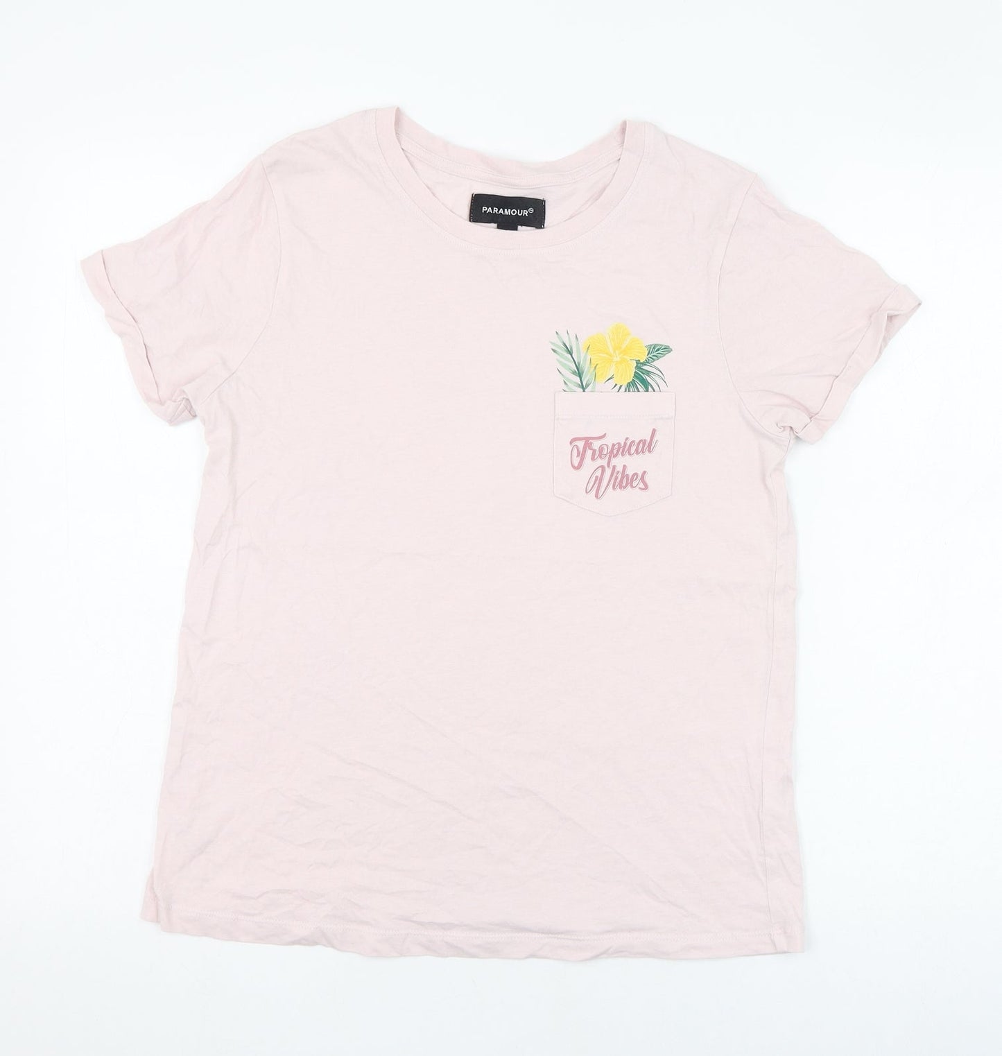 Womens UK Size 12 Paramour Pink Basic T-Shirt