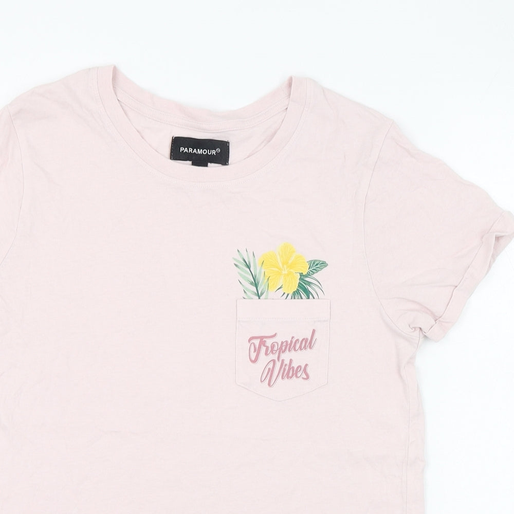 Womens UK Size 12 Paramour Pink Basic T-Shirt