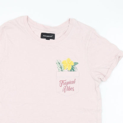 Womens UK Size 12 Paramour Pink Basic T-Shirt