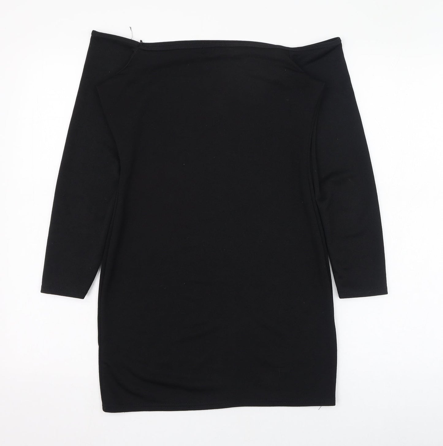 PRETTYLITTLETHING Womens Black  Polyester Pencil Dress  Size 8  Square Neck Pullover