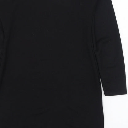 PRETTYLITTLETHING Womens Black  Polyester Pencil Dress  Size 8  Square Neck Pullover