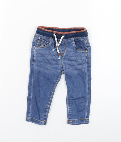 F&F Boys Blue  Cotton Capri Jeans Size 3-6 Months  Pullover