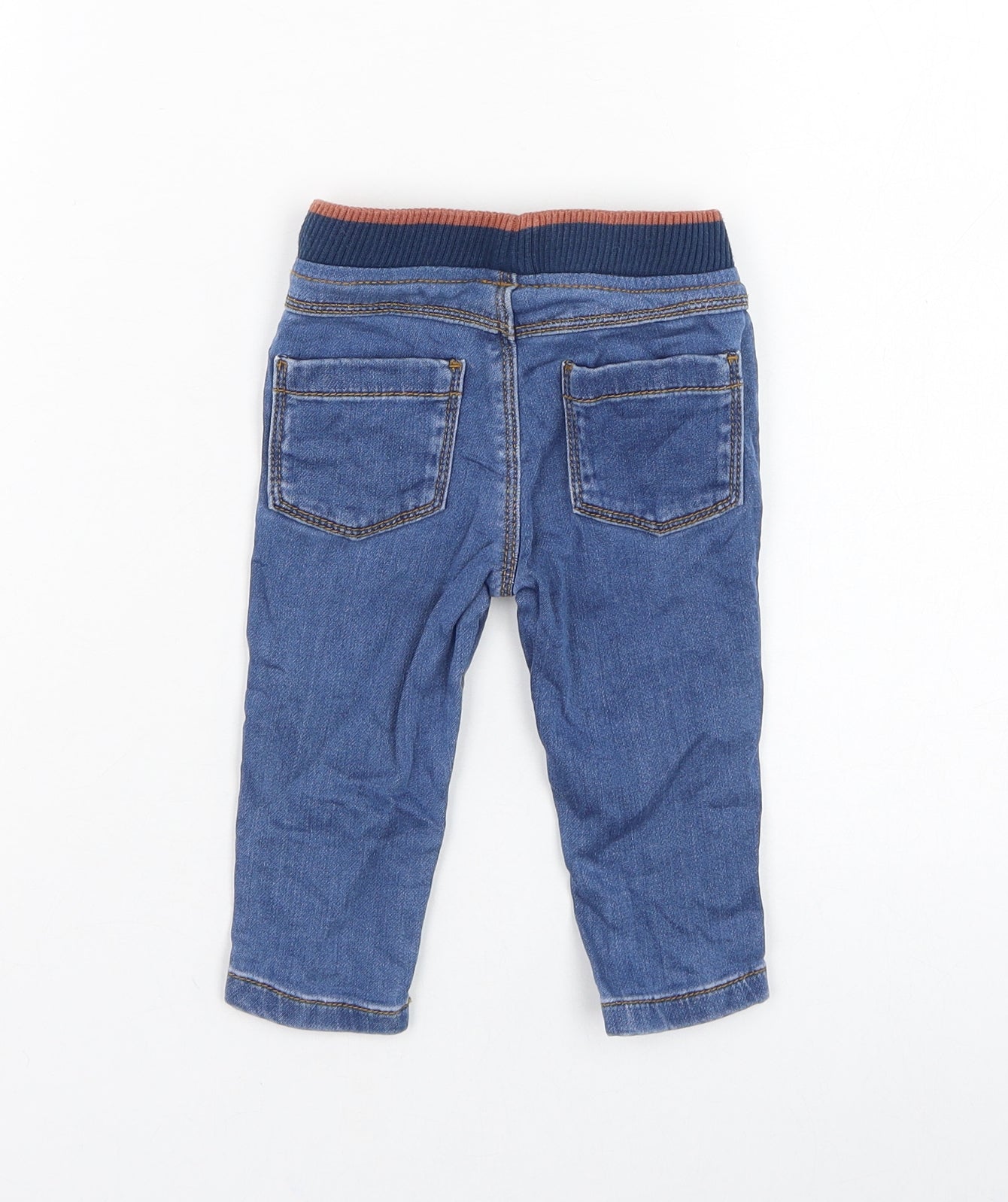 F&F Boys Blue  Cotton Capri Jeans Size 3-6 Months  Pullover