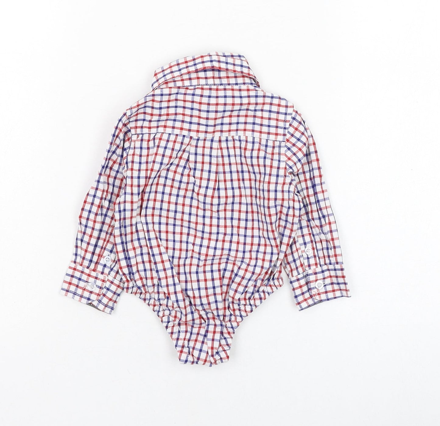 Andy & Evan Boys Ivory Check Cotton Basic Button-Up Size 3-6 Months Collared Button